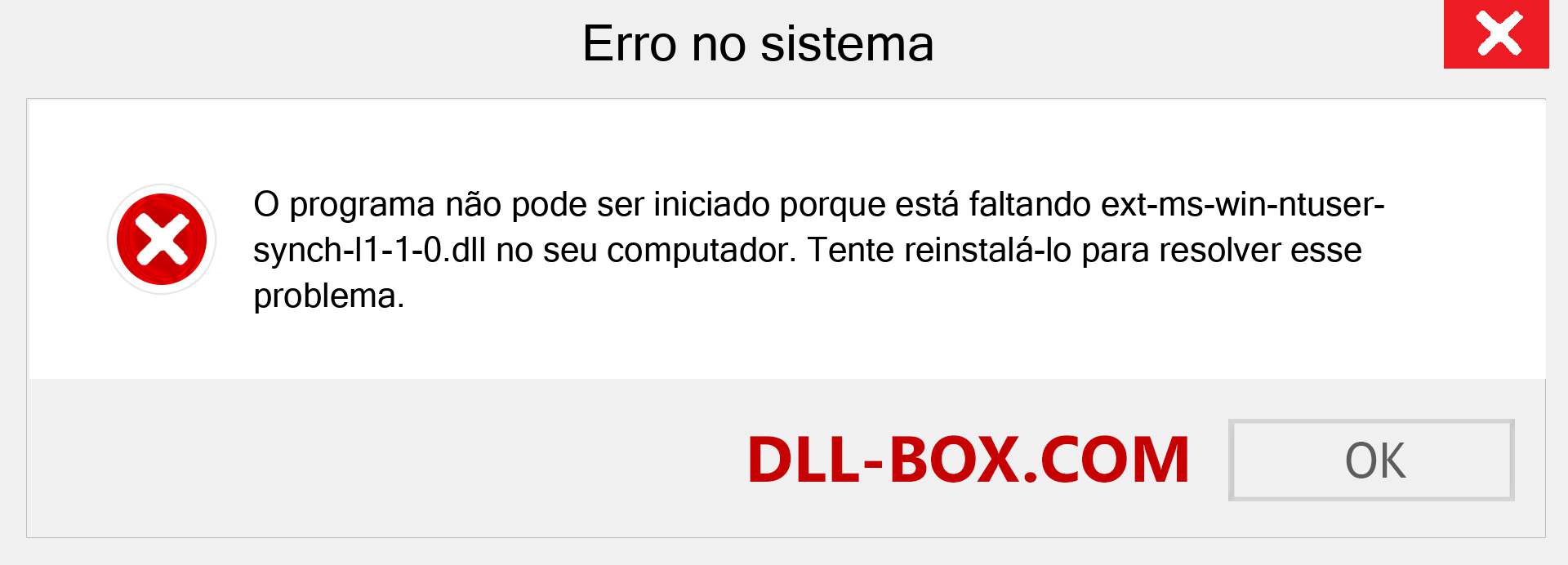 Arquivo ext-ms-win-ntuser-synch-l1-1-0.dll ausente ?. Download para Windows 7, 8, 10 - Correção de erro ausente ext-ms-win-ntuser-synch-l1-1-0 dll no Windows, fotos, imagens